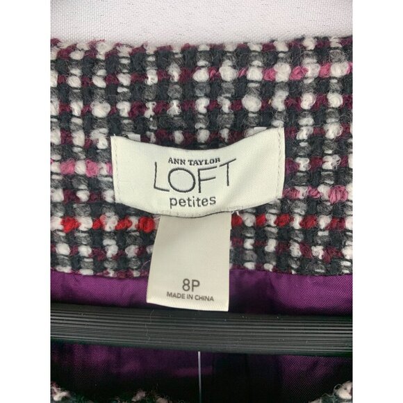 Ann Taylor Loft Petites Womens Tweed Jacket 8P - Picture 2 of 8